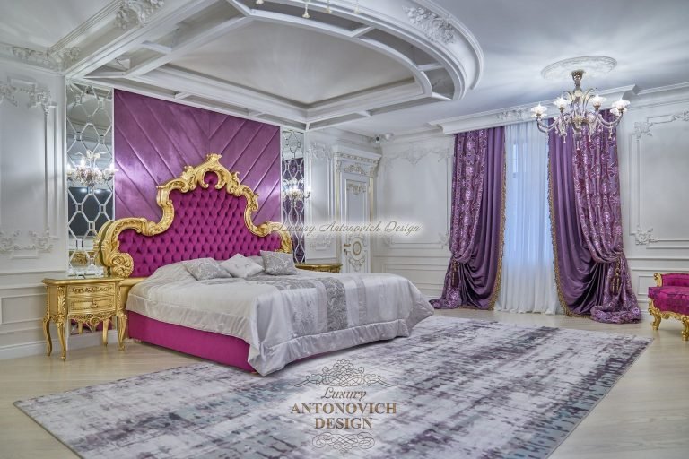 Роскошные шторы в классическом стиле, спальня, дом Астана